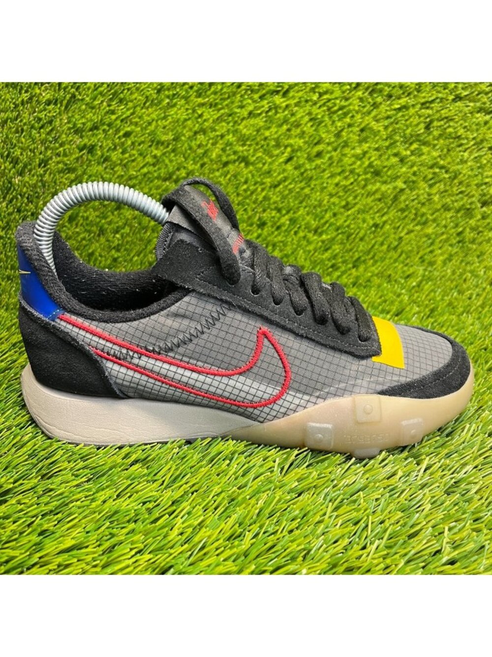 Nike Waffle Racer 2X Womens Size 6.5 Gray Black Athletic Running Shoes Sneakers